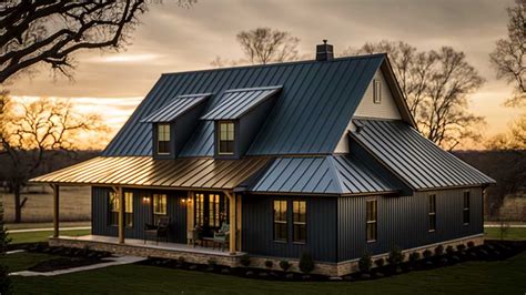 black metal siding gable house|black metal exterior designs.